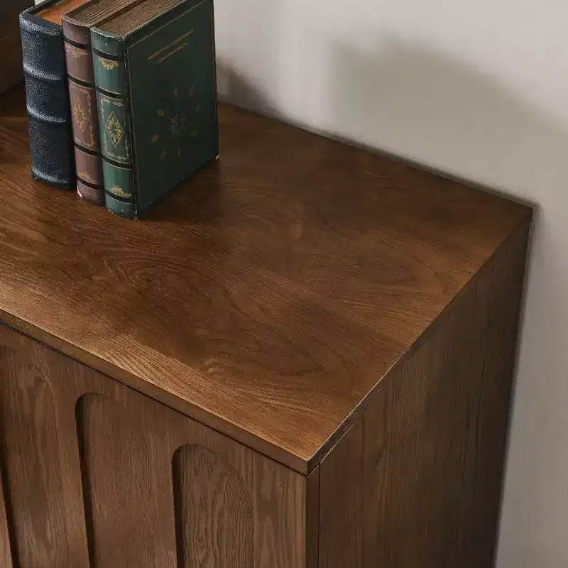 Mobile Contenitore in MDF a Due Ante con Gambe Mid-Century Marrone 80x40x80 cm