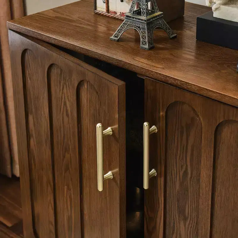 Mobile Contenitore in MDF a Due Ante con Gambe Mid-Century Marrone 80x40x80 cm