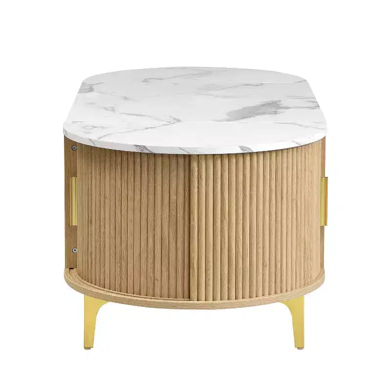 Tavolino con Ripiano Sollevabile in MDF e Vano Portaoggetti Nascosto 120x56x46 cm