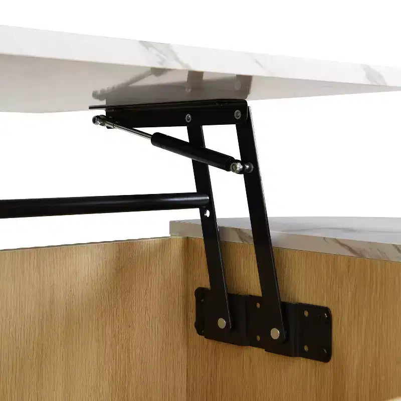 Tavolino con Ripiano Sollevabile in MDF e Vano Portaoggetti Nascosto 120x56x46 cm