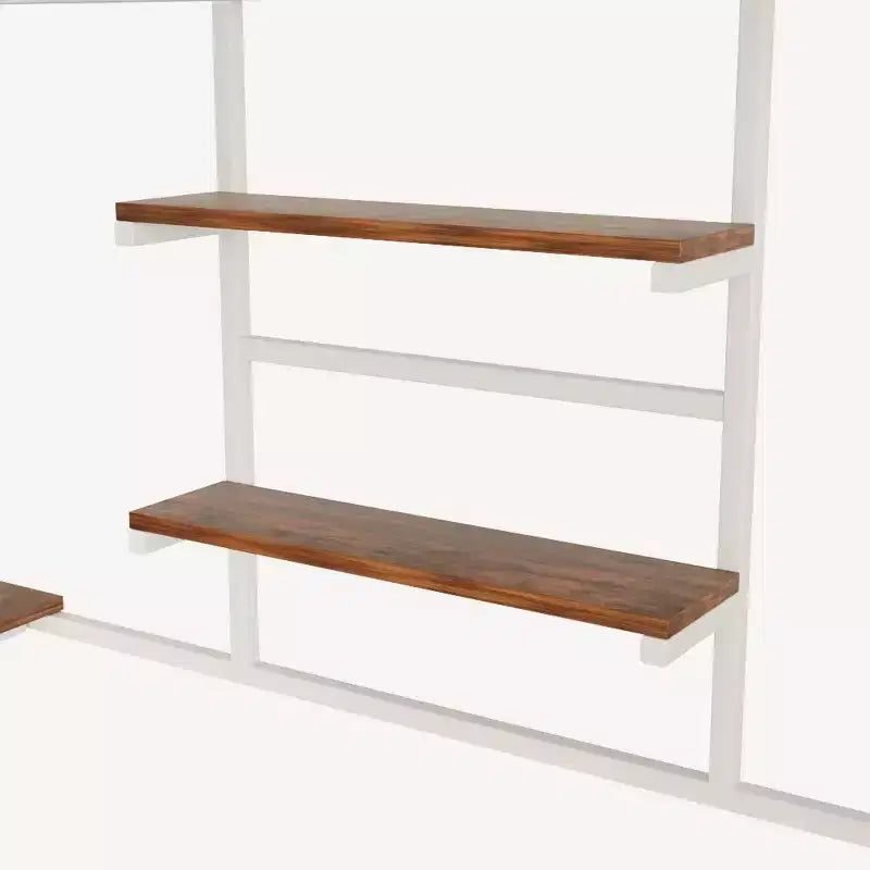 Letto a soppalco full-size in metallo e legno con scrivania, scalette e mensole portaoggetti 224,27x198,40x180,01 cm