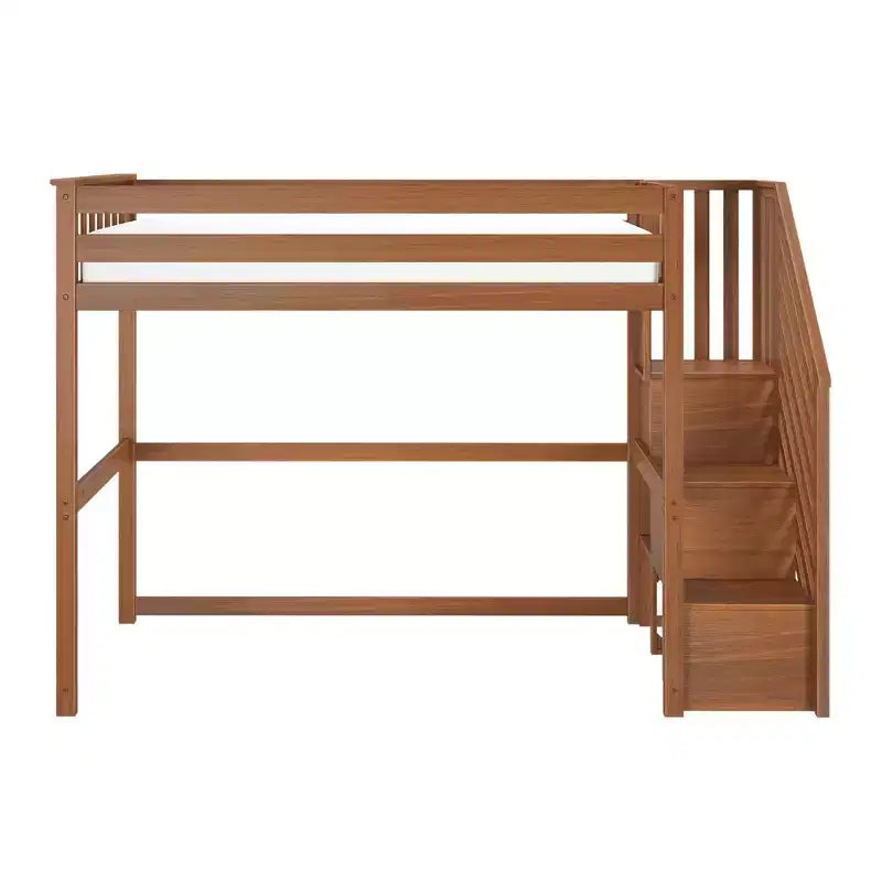 Letto a soppalco alto classico con scala