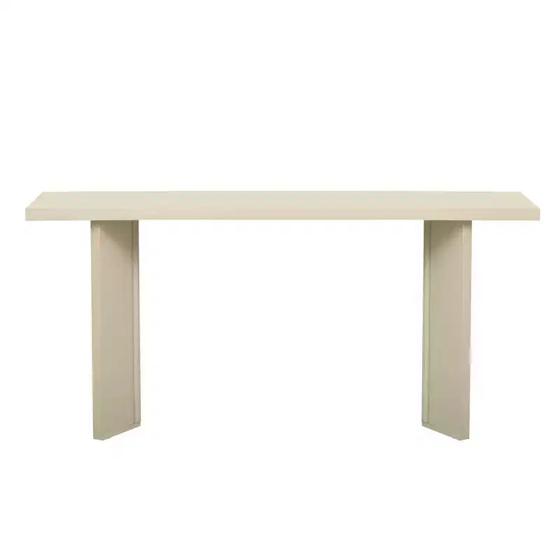 Consolle da fattoria minimalista in legno con gambe geometriche