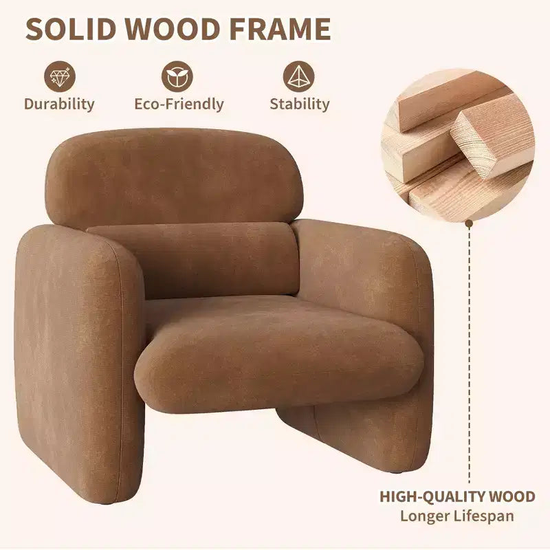 Poltrona moderna, Poltrona divano con struttura in legno, Comoda poltrona da lettura per soggiorno, camera da letto, appartamento, angolo