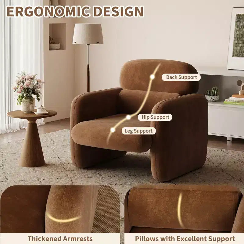 Poltrona moderna, Poltrona divano con struttura in legno, Comoda poltrona da lettura per soggiorno, camera da letto, appartamento, angolo