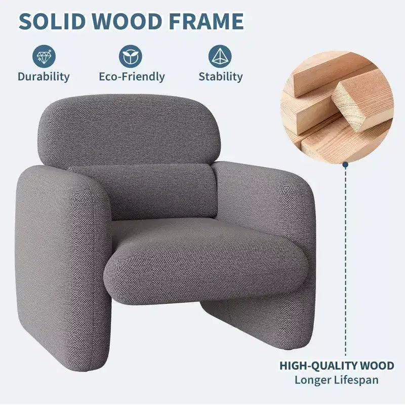 Poltrona moderna, Poltrona divano con struttura in legno, Comoda poltrona da lettura per soggiorno, camera da letto, appartamento, angolo