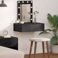Clihome Modern Minimalist Dressing Table, Elegant Vanity with Clear Mirror and Smart Storage Drawers Design for Daily Organization