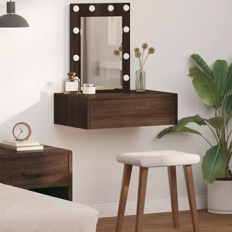 Toeletta moderna minimalista con specchio e cassetti portaoggetti