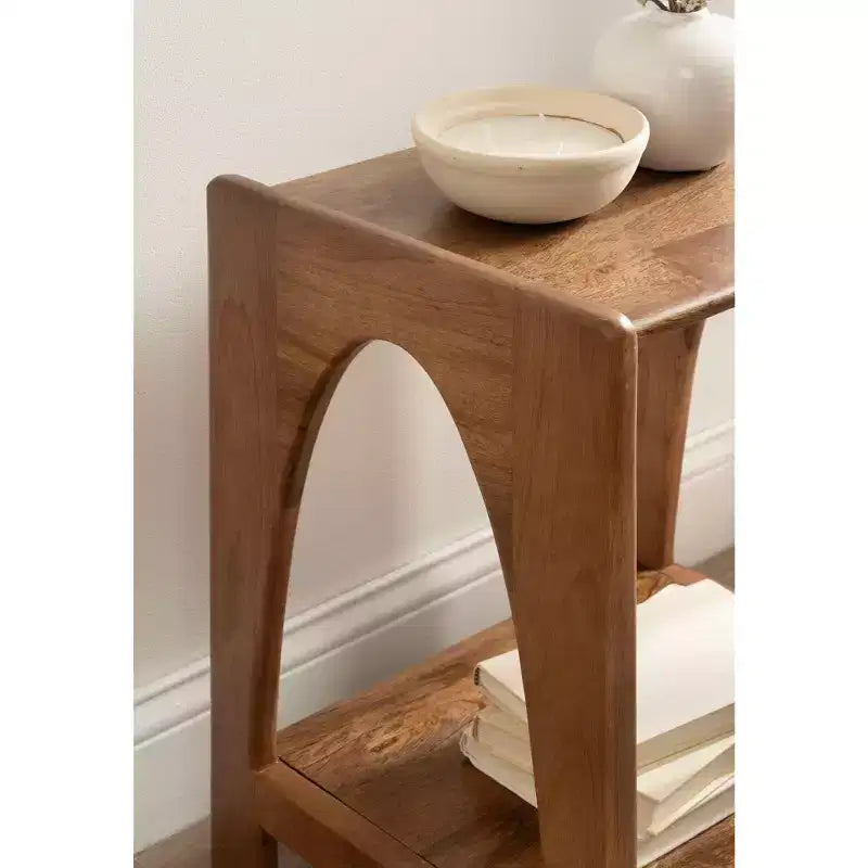 Tavolino in legno noce marrone 16x14x22 – Accento moderno per soggiorno