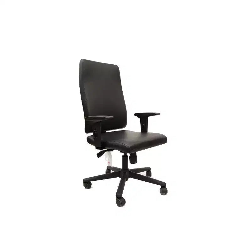 HomeStock 46.6 in.H Adjustable Height Black Faux Leather Seat Material with Swivels Ergonomic Office Chairs