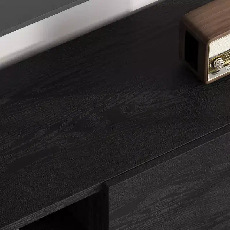 Mobile TV in stile industriale con due cassetti, adatto per TV da 80 pollici, mobile multimediale in legno per salotti