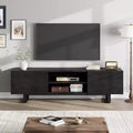 Industrial-style TV stand with two drawers, suitable for 80-inch TVs  wood media cabinet for living rooms