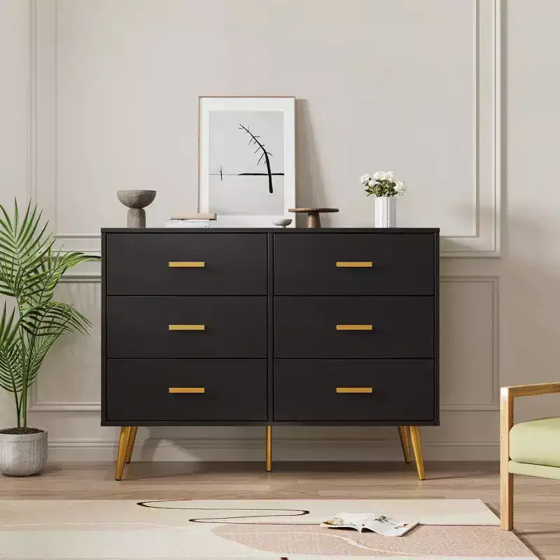 Consolle con 6 cassetti, Cassettiera alta con cassetti, Organizzatore di archiviazione a torre per camera da letto, armadio, soggiorno, corridoio e ingresso