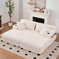 Mjkone 85 Movable Double Chaise Lounge Sofas,Loveseat with Cup Holder,Side Pockets,2 Pcs Oversized Single Sleeper Sofa Chair