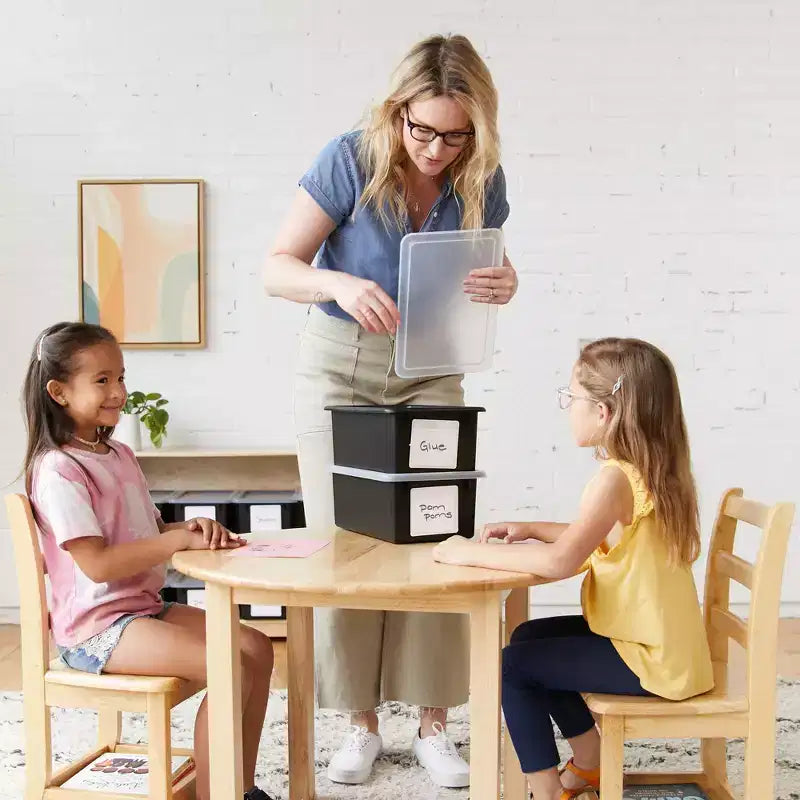 Torre portaoggetti mobile a 20 scomparti con 20 contenitori e coperchi, organizer per bambini 5x4