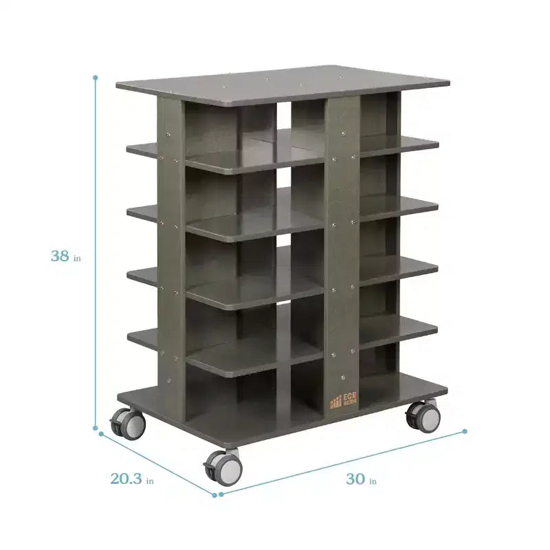 Torre portaoggetti mobile a 20 scomparti con 20 contenitori e coperchi, organizer per bambini 5x4