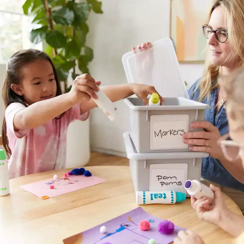 Torre portaoggetti mobile a 20 scomparti con 20 contenitori e coperchi, organizer per bambini 5x4