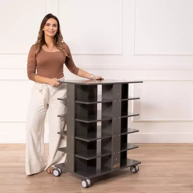 Torre portaoggetti mobile a 20 scomparti con 20 contenitori e coperchi, organizer per bambini 5x4