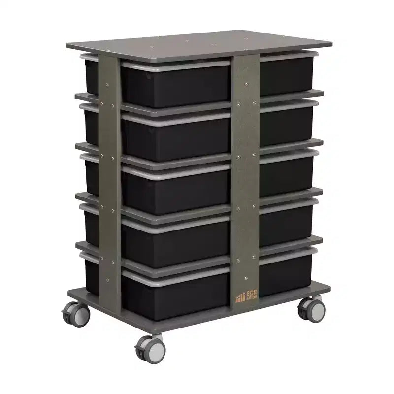 Torre portaoggetti mobile a 20 scomparti con 20 contenitori e coperchi, organizer per bambini 5x4