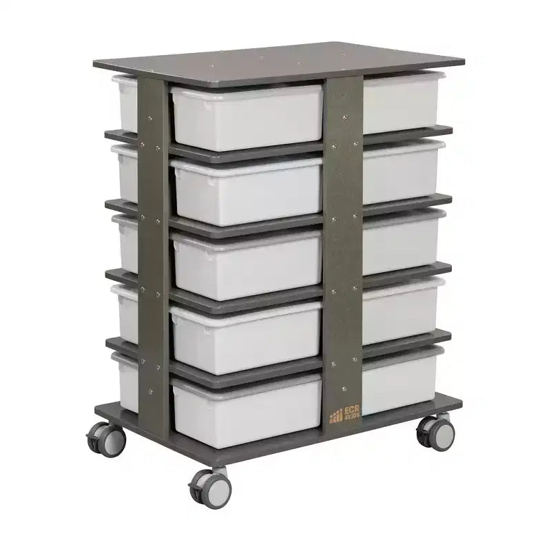 Torre portaoggetti mobile a 20 scomparti con 20 contenitori e coperchi, organizer per bambini 5x4