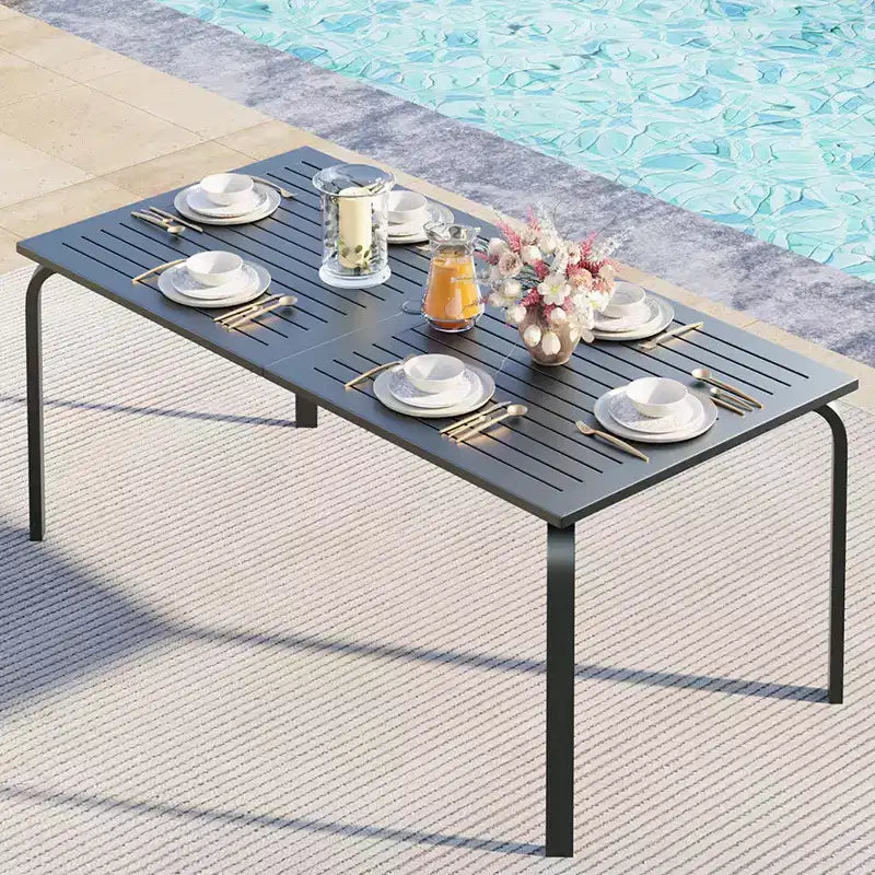 Marine-Grade Aluminum Patio Table,Modern Outdoor Dining Tablefor Restaurants, Backyards, Poolside