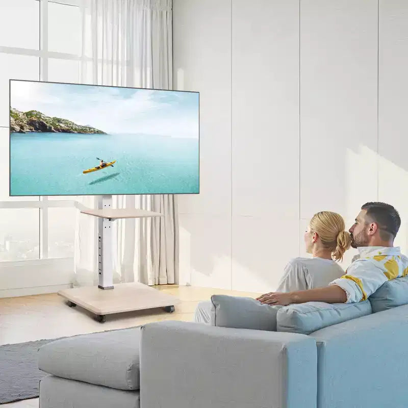 Carrello TV mobile in acciaio con supporto girevole per TV da 32-70 pollici 15''x26''x63.8''