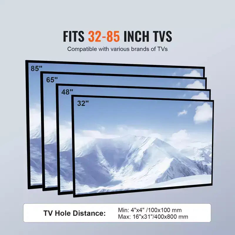 Supporto TV da terra girevole e regolabile in altezza in acciaio con base in vetro temperato per TV da 32-85 pollici