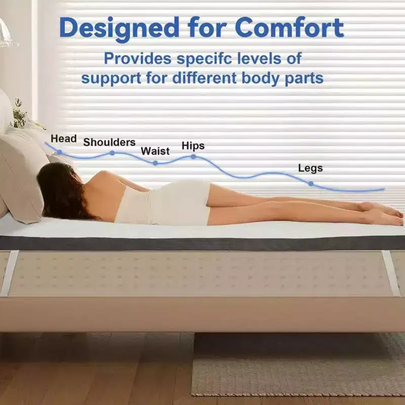 Memory Foam Mattress Topper Twin Size 3'' with Cooling Gel and Removable Cover
