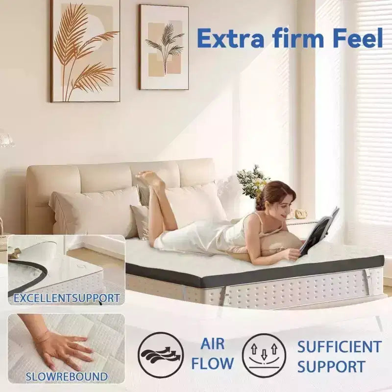 Materassino Topper in Memory Foam Twin Size 7,5 cm con Gel Rinfrescante e Fodera Rimovibile