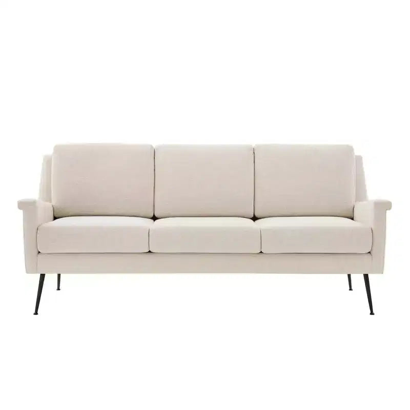 Divano a 3 posti rivestito in poliestere con struttura in metallo 76,5''x34,5''x34,5''