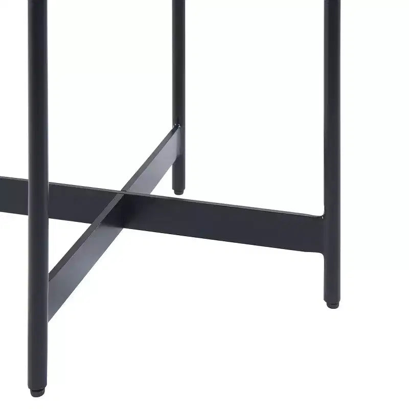 Tavolino rotondo 20" in legno con rivestimento in cemento Grigio cemento -  Furniture: piano chic a vassoio, robusto telaio a X