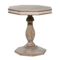 Farmhouse Whitewashed Wood Accent Table Brown - Olivia & May: Handcrafted, No Assembly Required