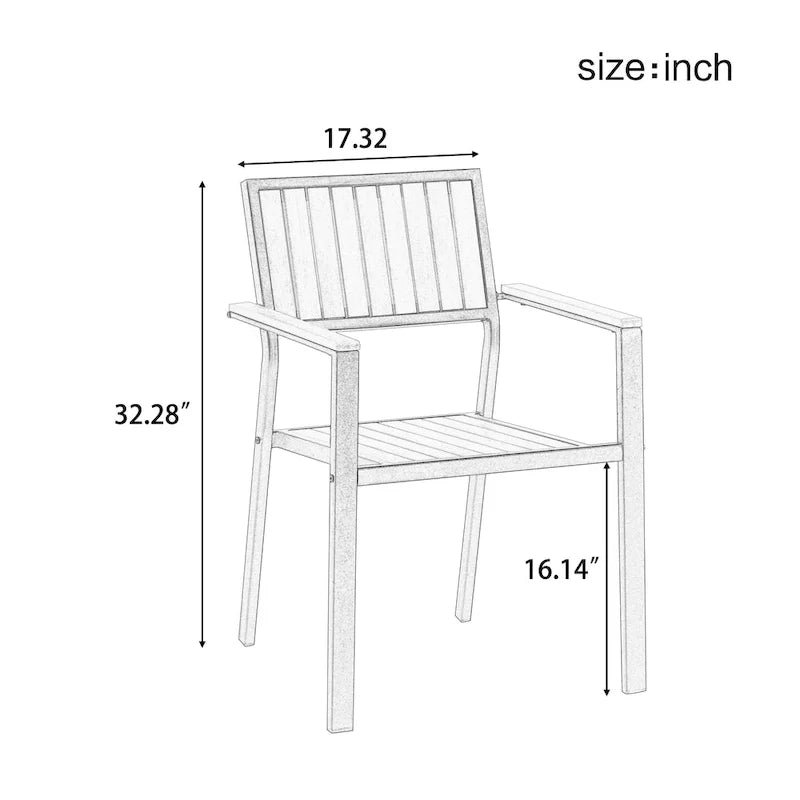 Set da pranzo da esterno allungabile a 7 pezzi con tavolo allungabile e 6 sedie con braccioli