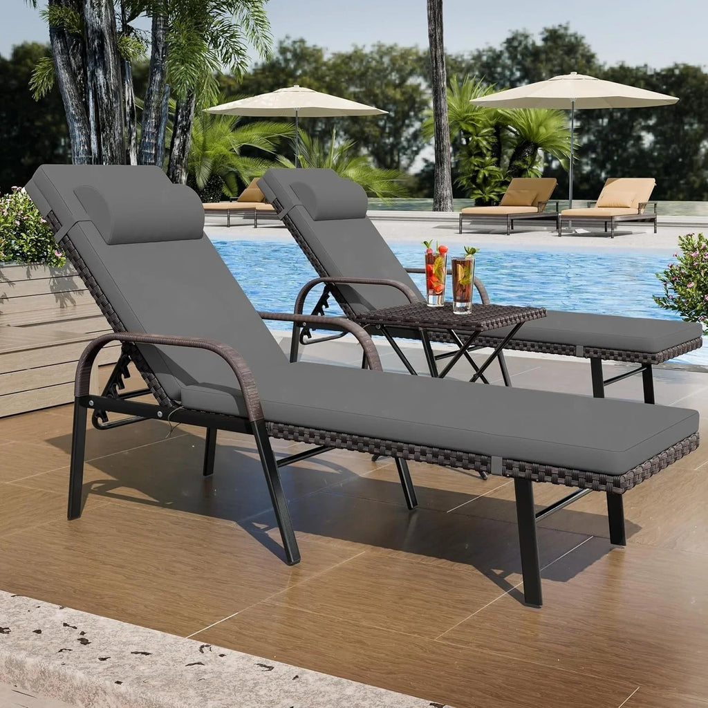 Set di 3 Chaise Lounge da Esterno Kullavik