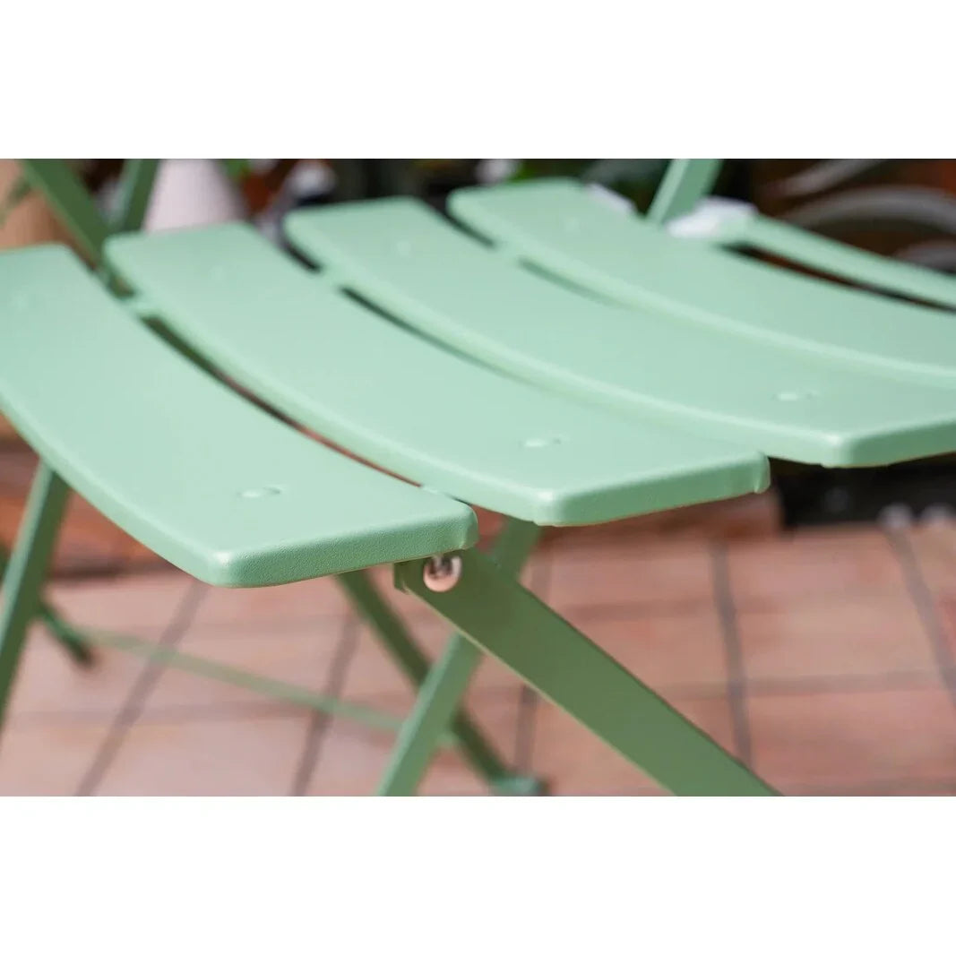 Set bistro pieghevole in metallo da 3 pezzi, set conversazione resistente alle intemperie per esterni/interni, per patio, cortile, giardino