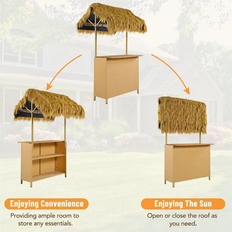 Set da patio stile hawaiano ad altezza bancone