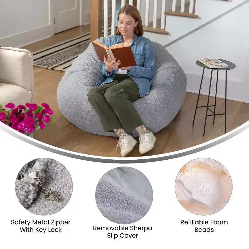 Poltrona Sacco Oversize per Bambini e Adulti – Rilassati Ovunque