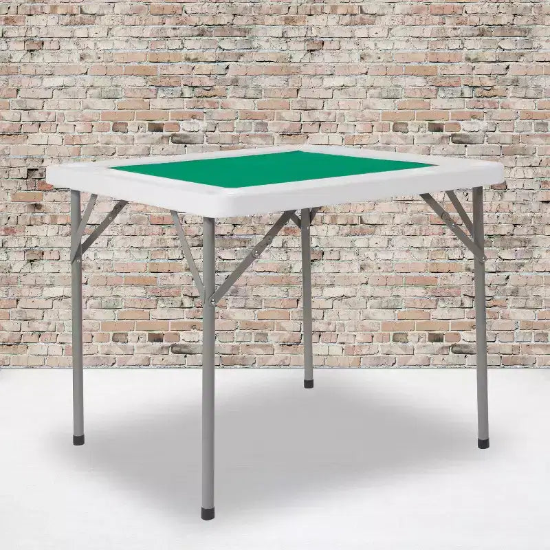Tavolo da gioco pieghevole quadrato da 34,5" per 4 persone con panno verde e portabicchieri
