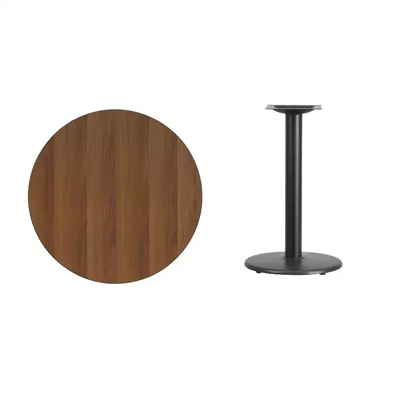 Piano del tavolo rotondo in laminato da 30" con base rotonda da 18" ad altezza tavolo