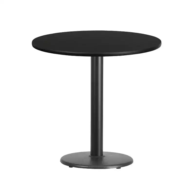 Piano del tavolo rotondo in laminato da 30" con base rotonda da 18" ad altezza tavolo