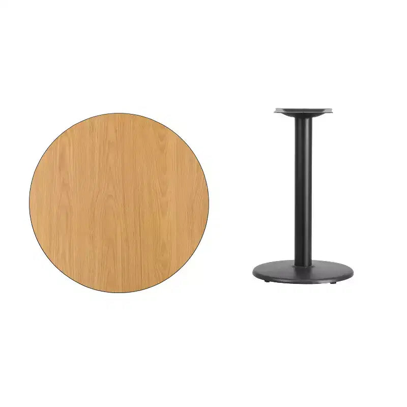 Piano del tavolo rotondo in laminato da 30" con base rotonda da 18" ad altezza tavolo
