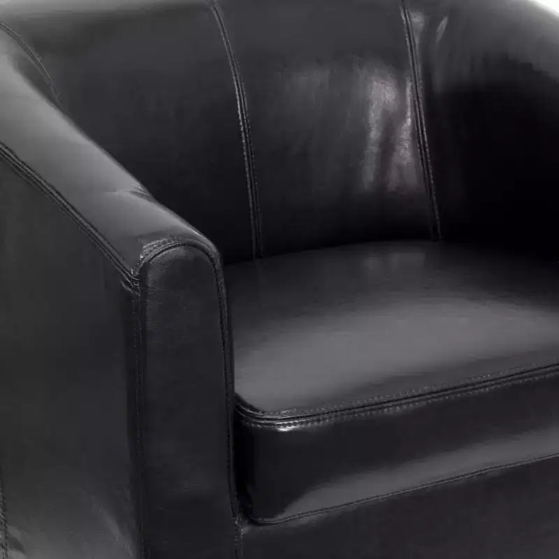 Poltrona lounge in pelle con braccioli inclinati – Seduta moderna per soggiorno