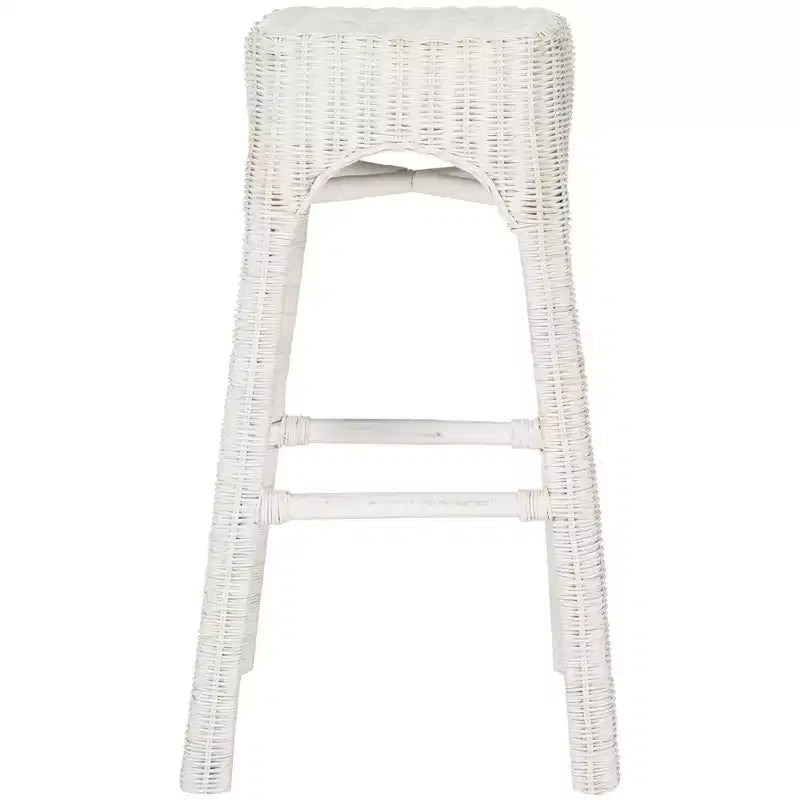 Sgabello Wicker - WIK6501A - Bianco invecchiato 