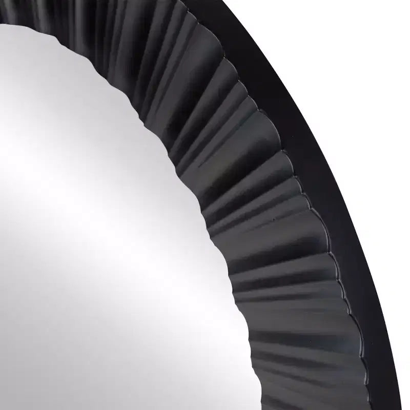 Specchio da parete rotondo in plastica scanalata nero 20''x20''