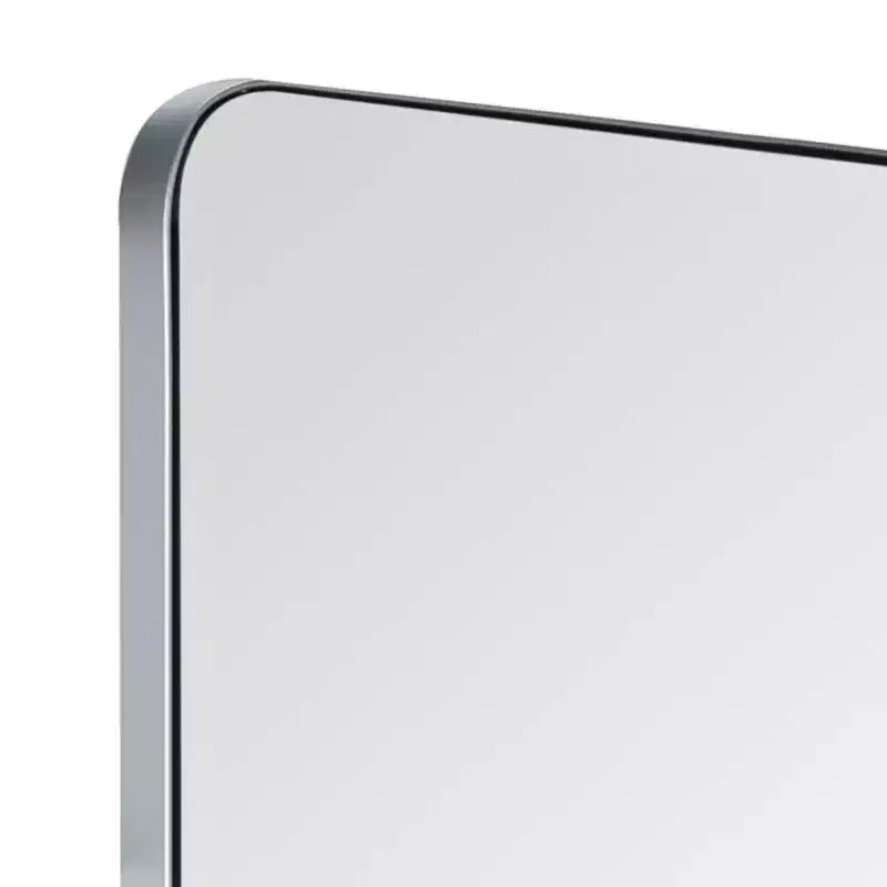 Specchio da parete rettangolare con cornice in metallo, argento, 24''x36''