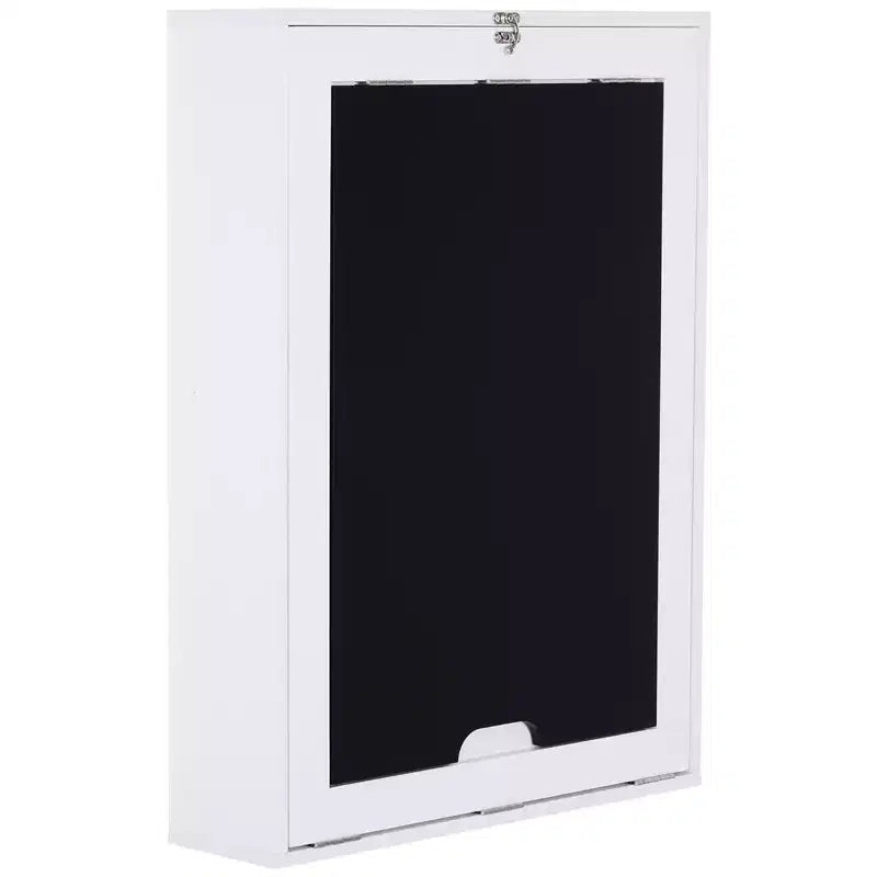 Scrivania pieghevole a parete in MDF con lavagna e ripiani, bianca 34,75''x57,75''