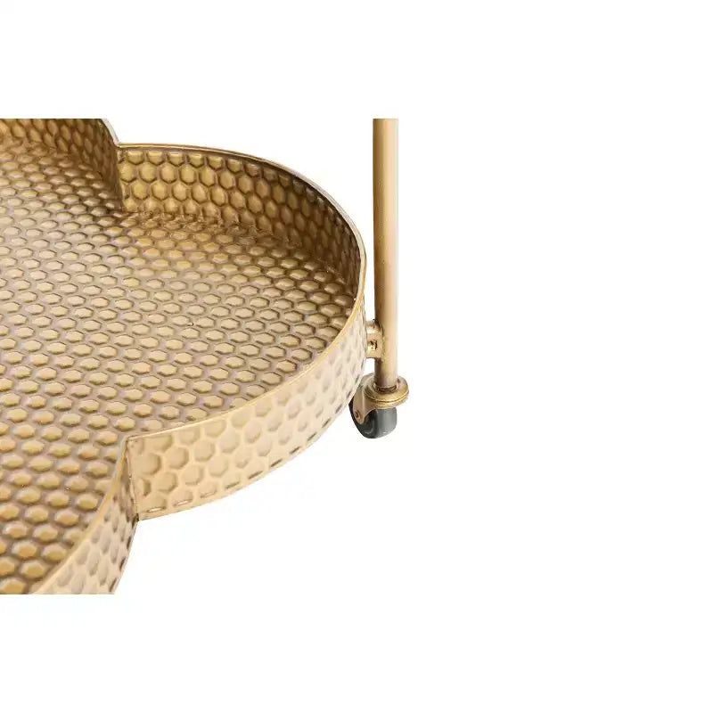 Carrello Bar a 2 Piani Clover in Metallo Martellato con Ruote 24.75''x24.75''x28.5''