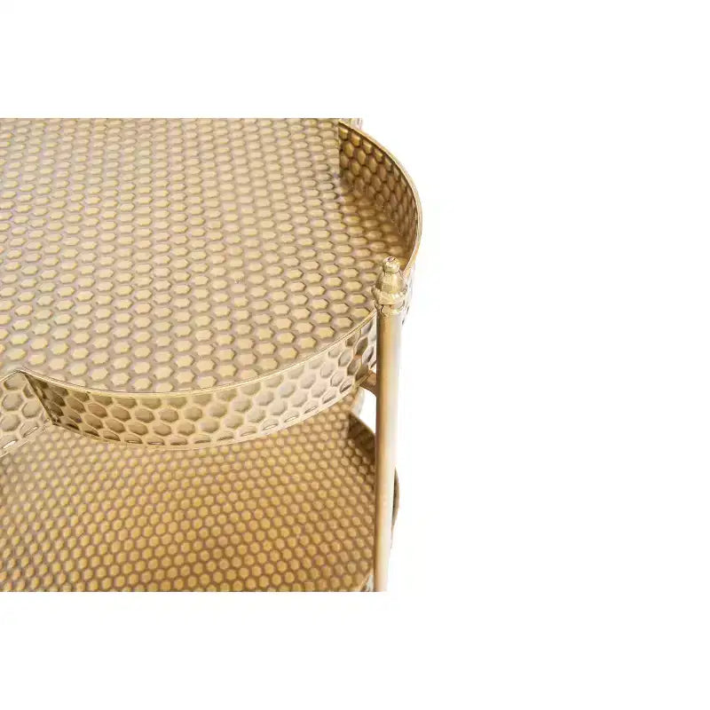 Carrello Bar a 2 Piani Clover in Metallo Martellato con Ruote 24.75''x24.75''x28.5''