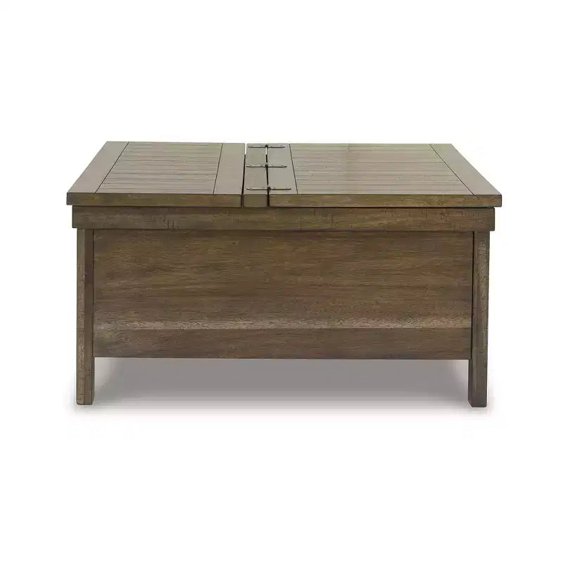 Acacia Wood and MDF Lift-Top Cocktail Table with Hidden Storage Light Brown 36.13''x36.13''x18''