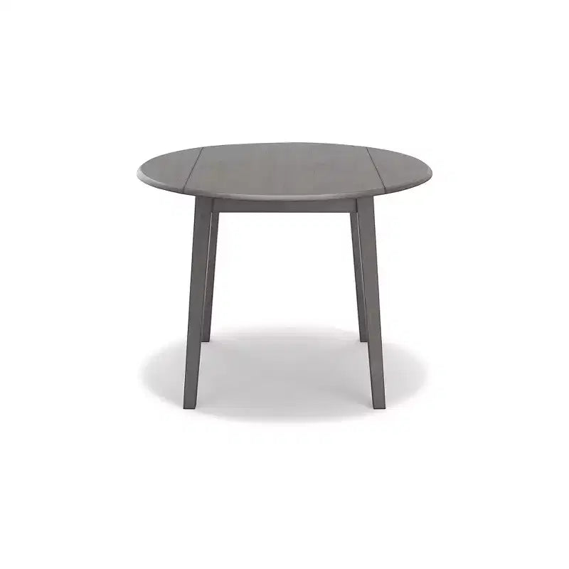 MDF and Hardwood Drop Leaf Round Dining Table Gray 42.75''x30''